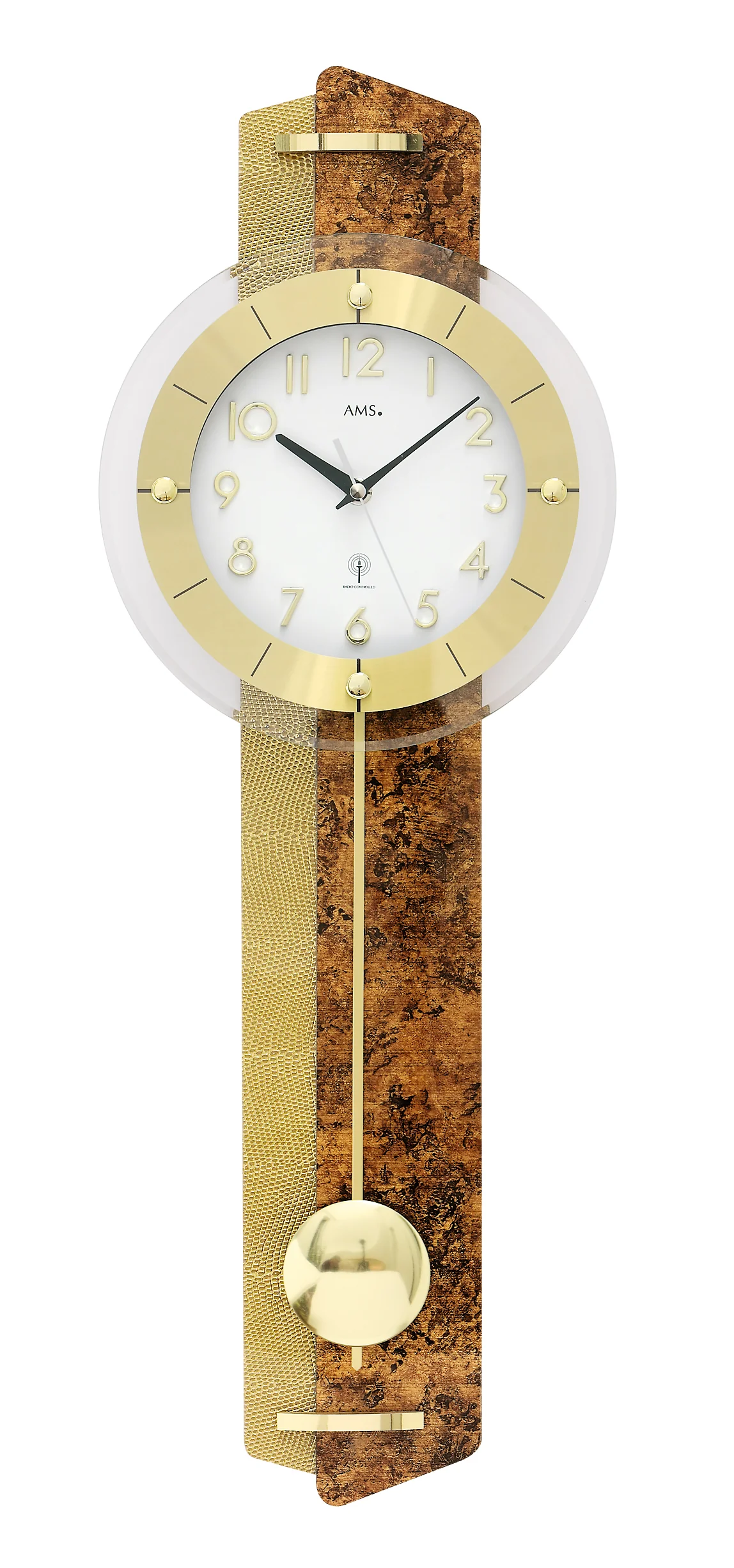 AMS Elegante Funkpendeluhr Kombination Holz 5271 5264 5267 - Image 4