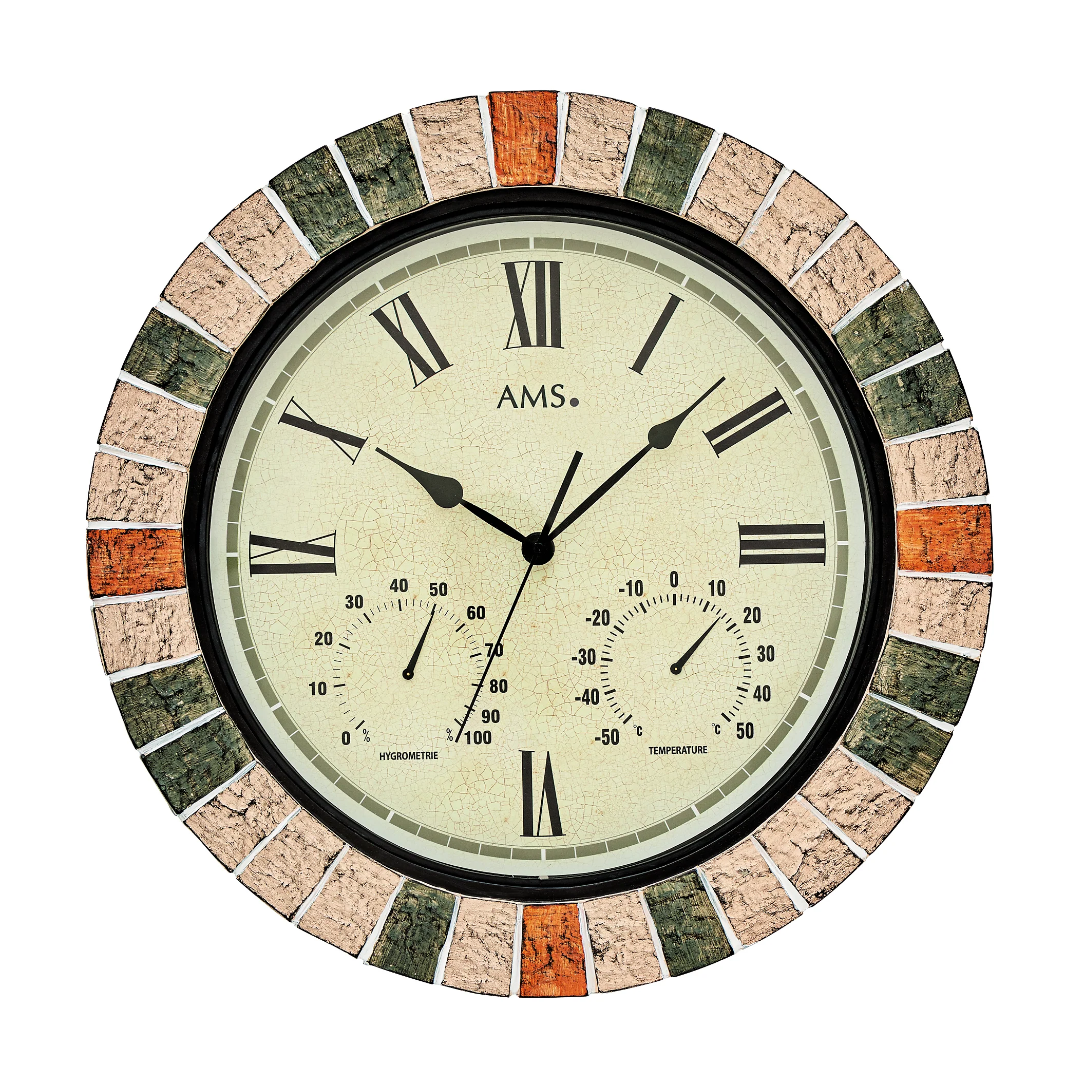 AMS Wanduhr Garden Wetterstation