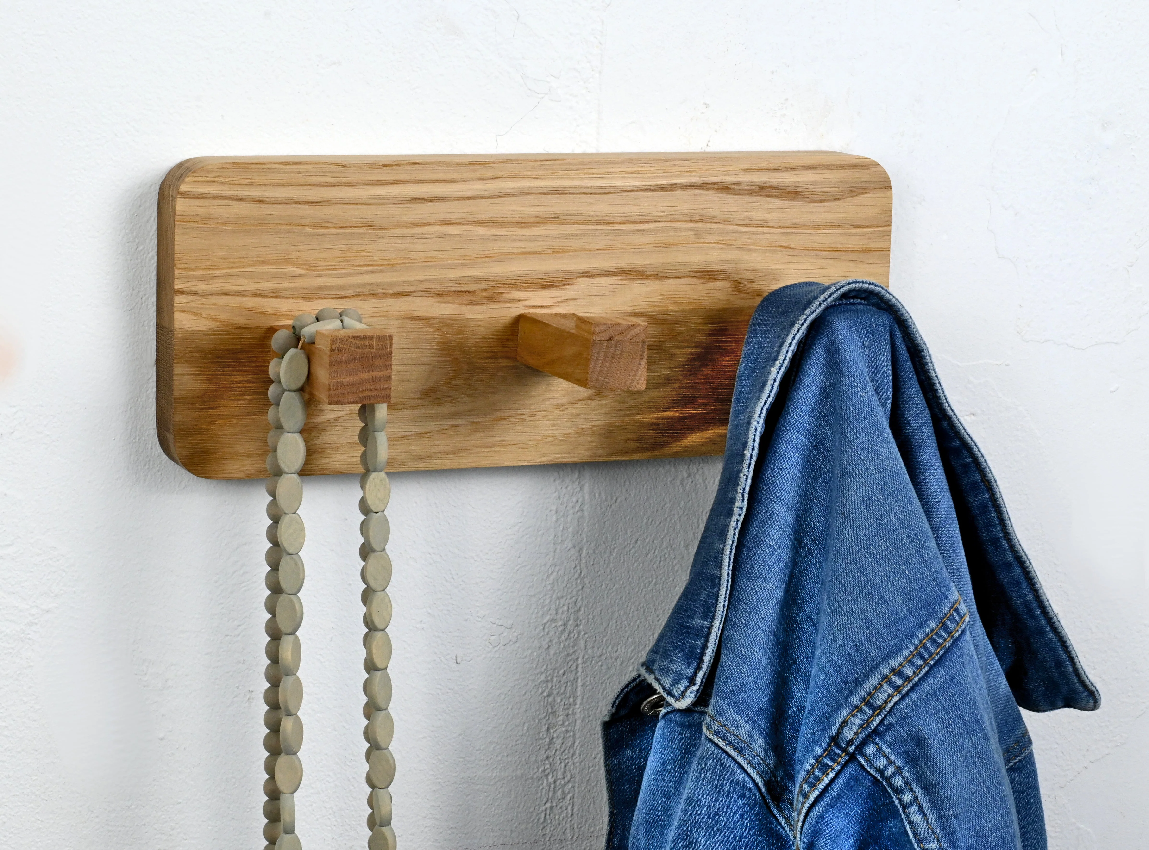 Garderobe LINE Garderobenleiste Eiche massiv geölt 3er - Image 6