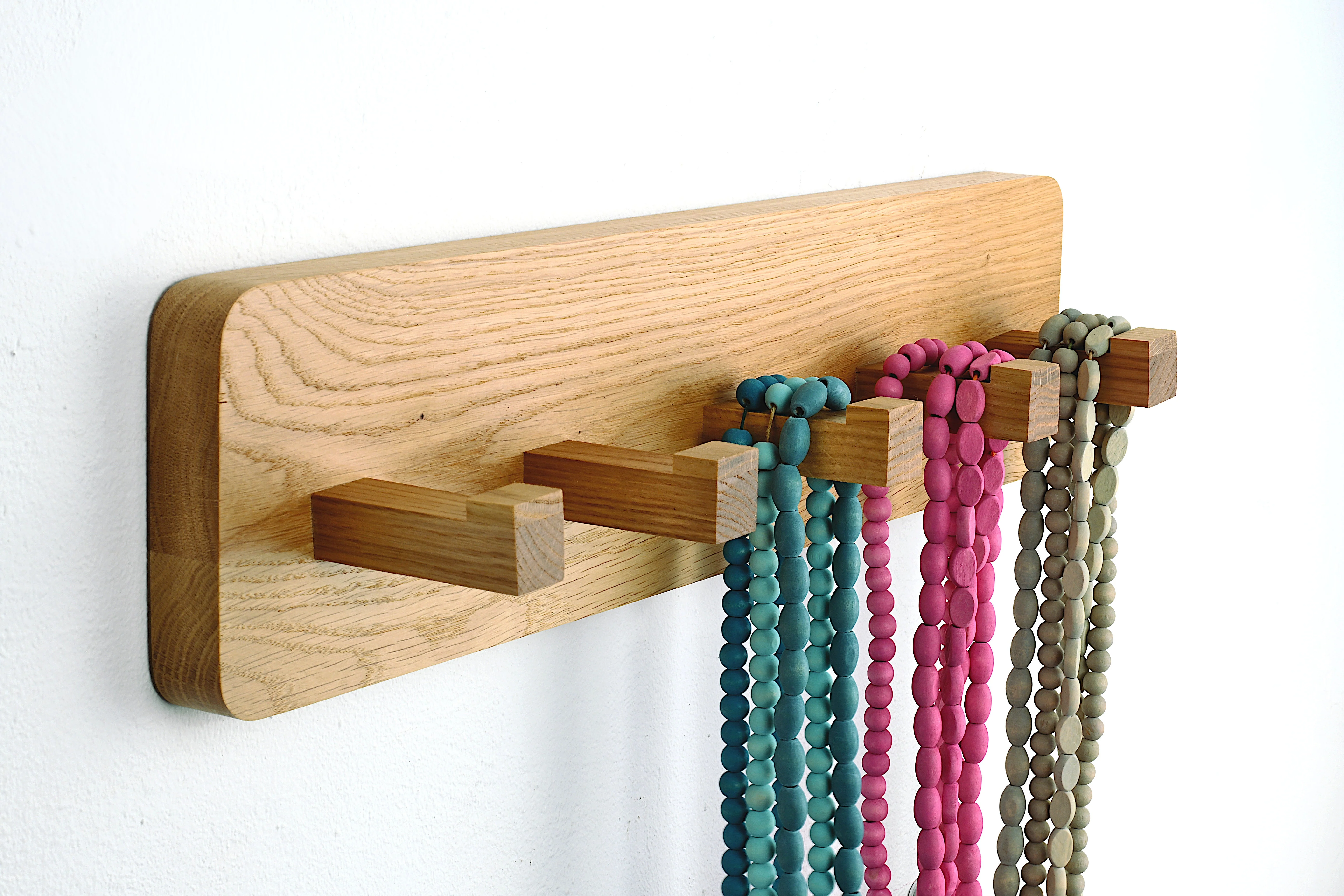 Garderobe LINE Garderobenleiste Eiche massiv geölt 5er - Image 5