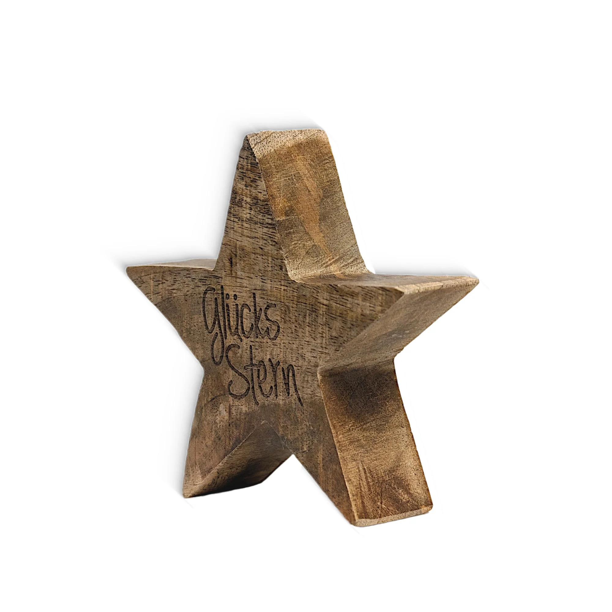 Glücksstern Holzstern handgearbeitet und lasergraviert Größe ca. 13 x 13 x 4 cm - Image 8