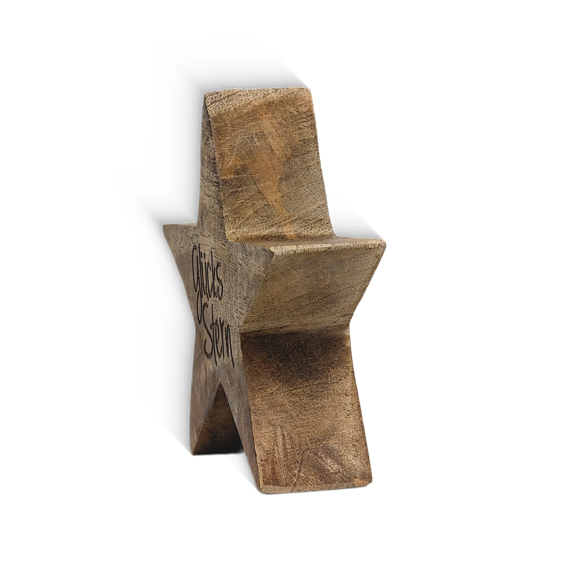 Glücksstern Holzstern handgearbeitet und lasergraviert Größe ca. 13 x 13 x 4 cm - Image 9