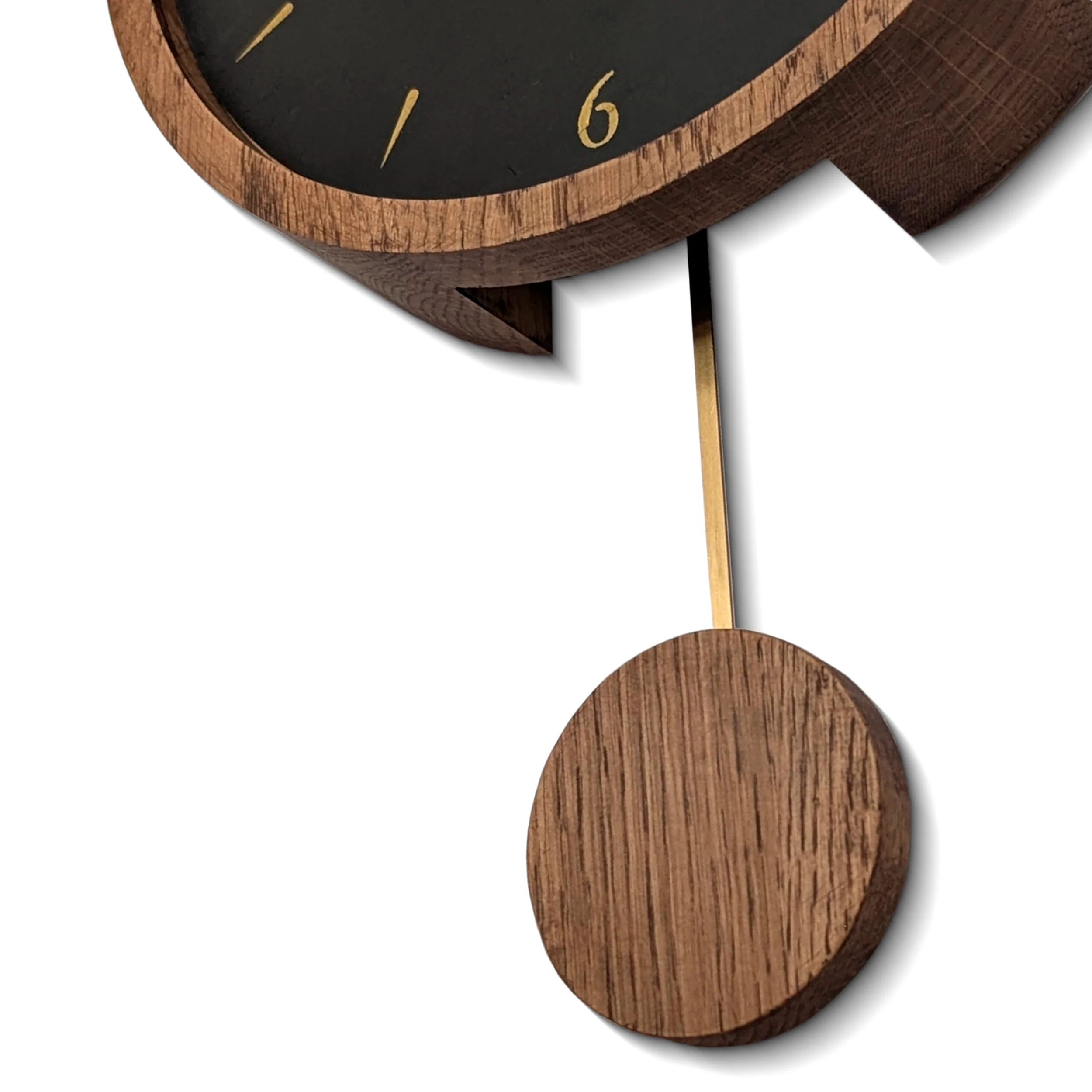 Moderne Pendeluhr Swing Eiche mit Schiefer - Image 6