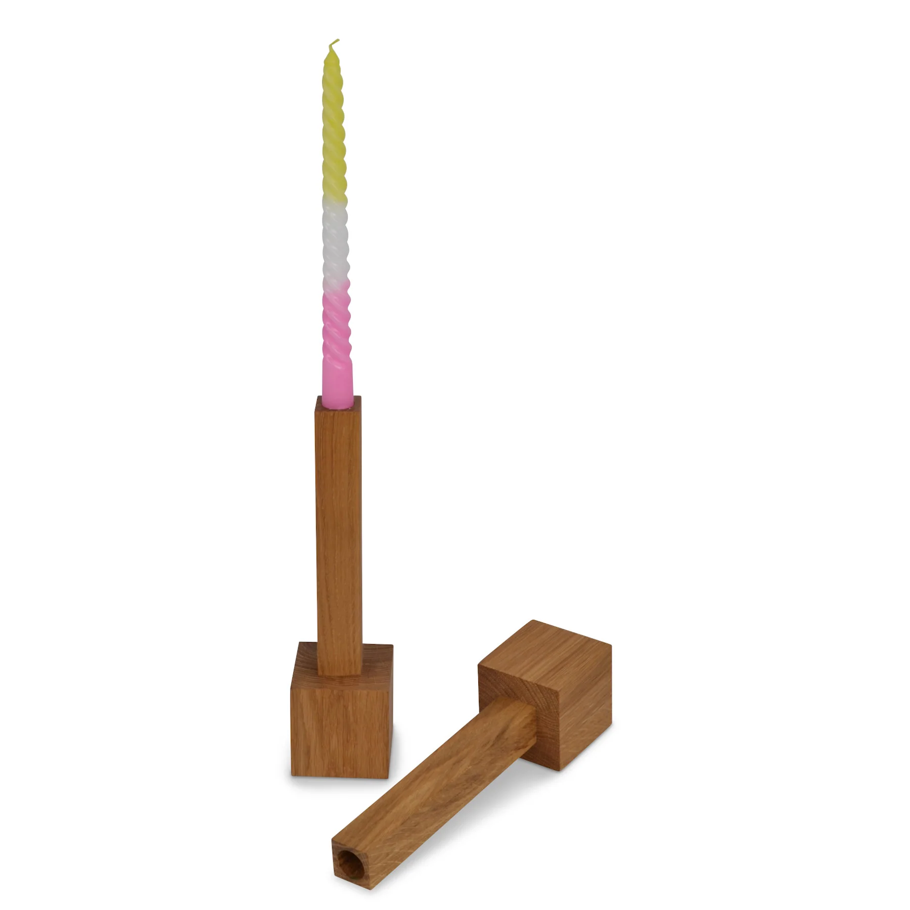 Natuhr Kerzenhalter Block - großer Holz Kerzenständer Eiche geölt für Stabkerzen Tisch Holzdeko Tischdeko Geschenk Hochzeitstag Vintage rustikal skandinavisches Design Kerzen - Image 3