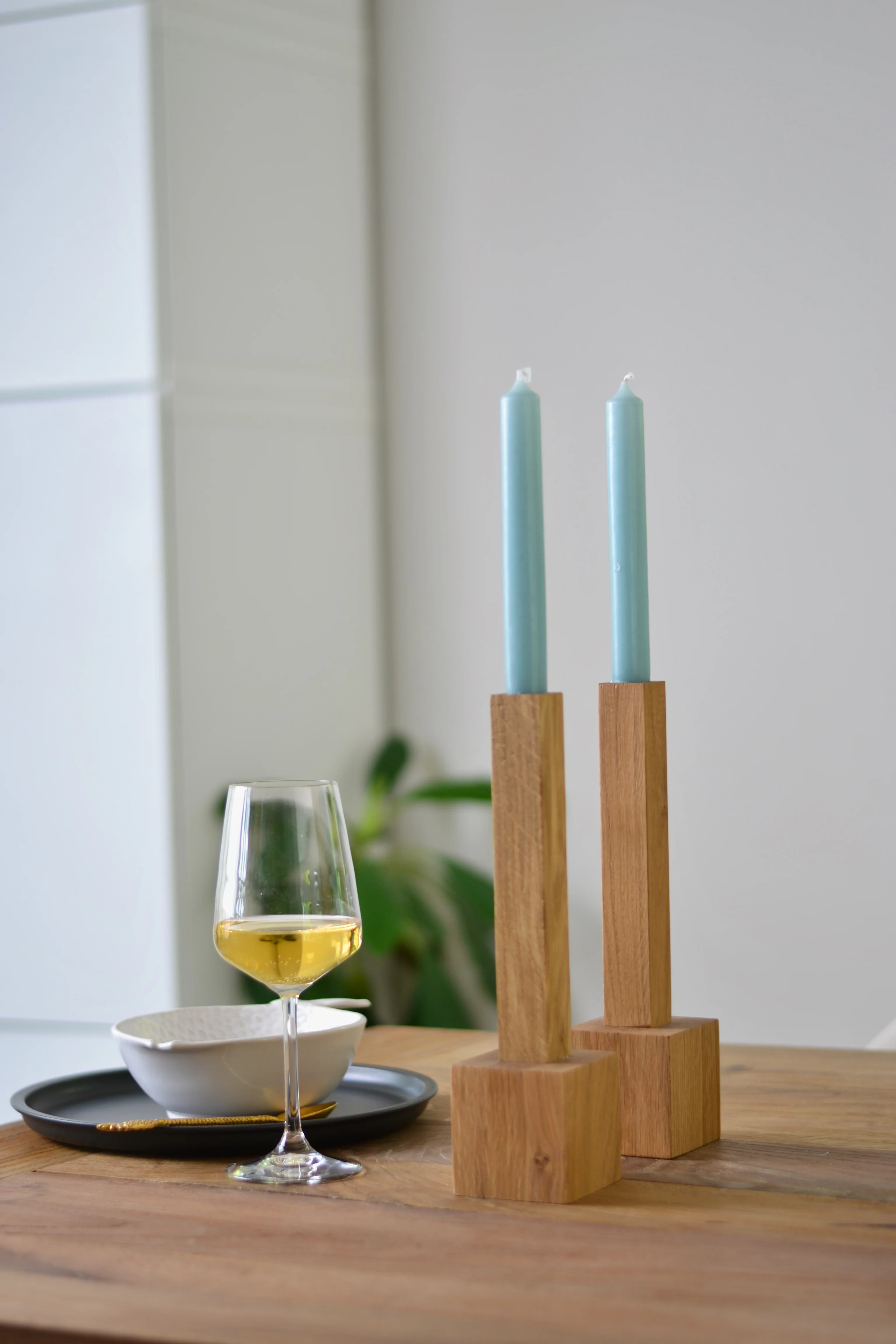 Natuhr Kerzenhalter Block - großer Holz Kerzenständer Eiche geölt für Stabkerzen Tisch Holzdeko Tischdeko Geschenk Hochzeitstag Vintage rustikal skandinavisches Design Kerzen - Image 8