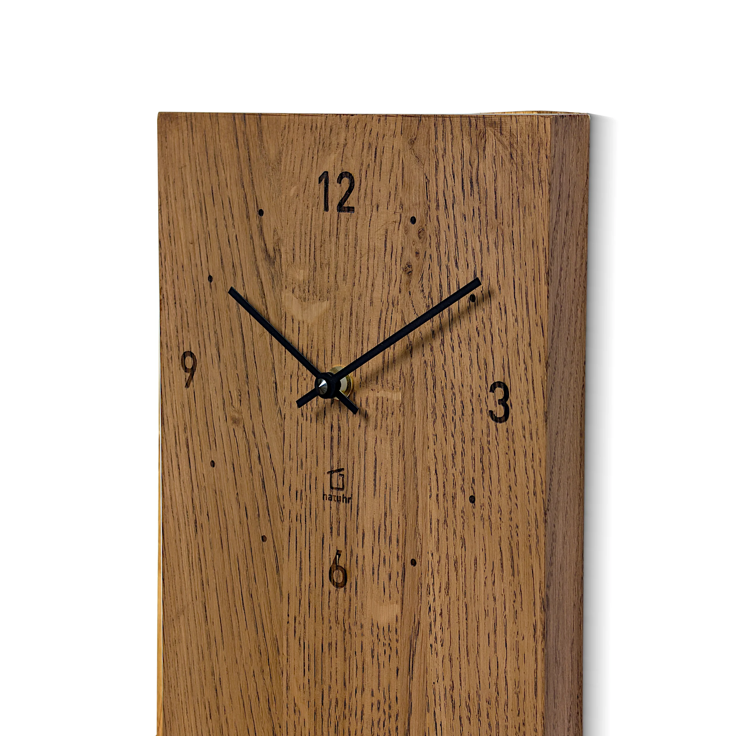 Natuhr Wanduhr Pura Eiche geölt - Längliche Wanduhr 40 cm Höhe - Image 10