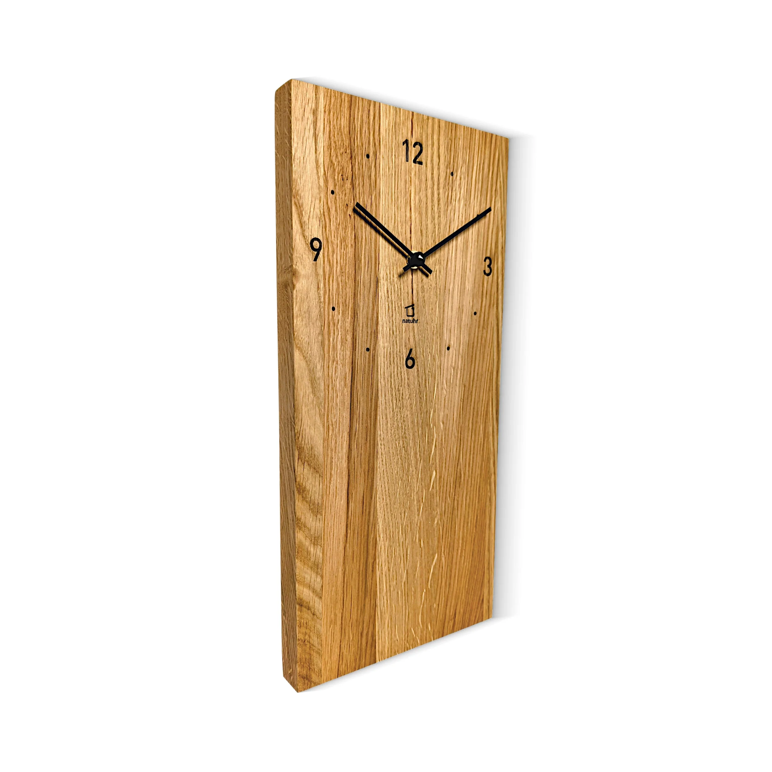 Natuhr Wanduhr Pura Eiche geölt - Längliche Wanduhr 40 cm Höhe - Image 3
