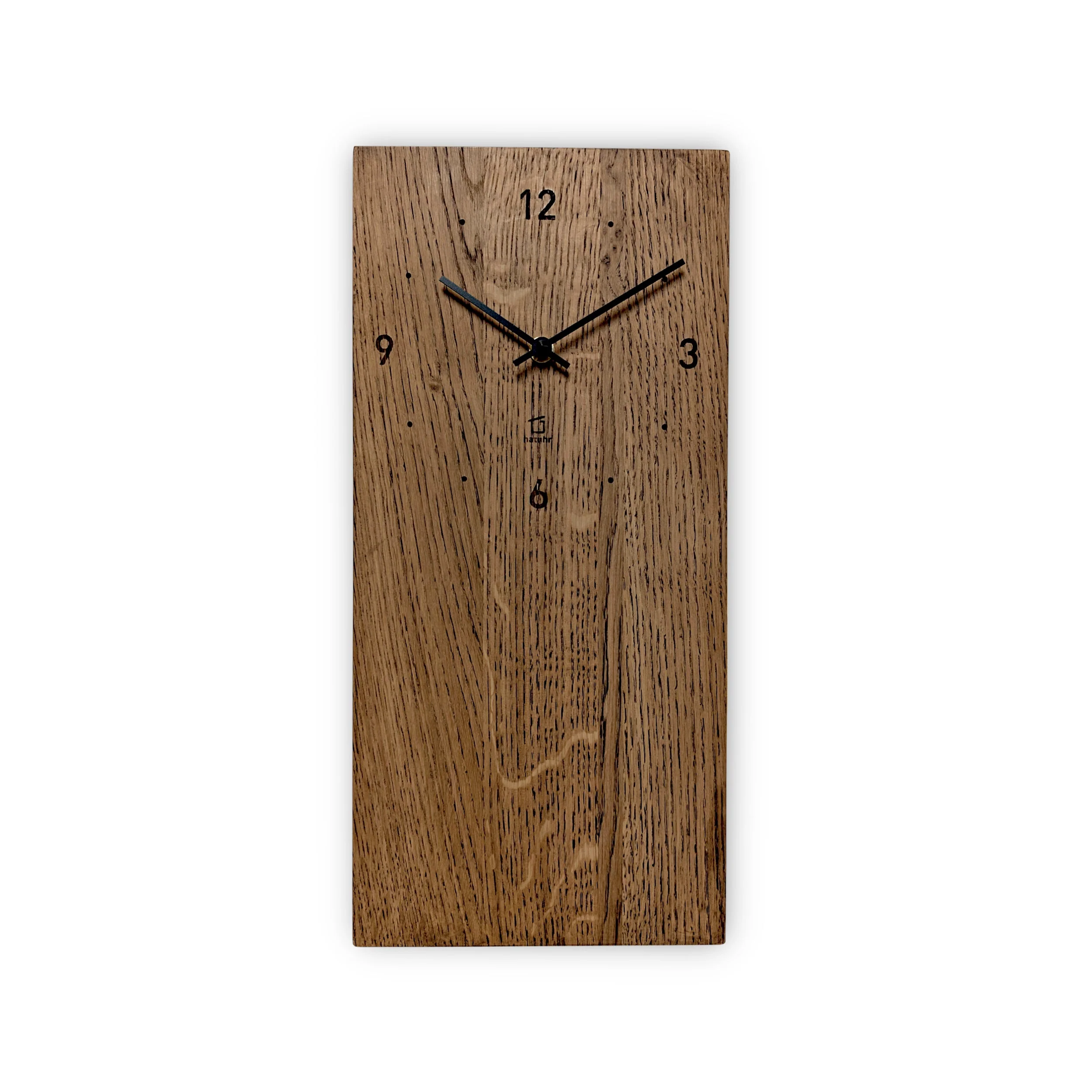 Natuhr Wanduhr Pura Eiche geölt - Längliche Wanduhr 40 cm Höhe - Image 6