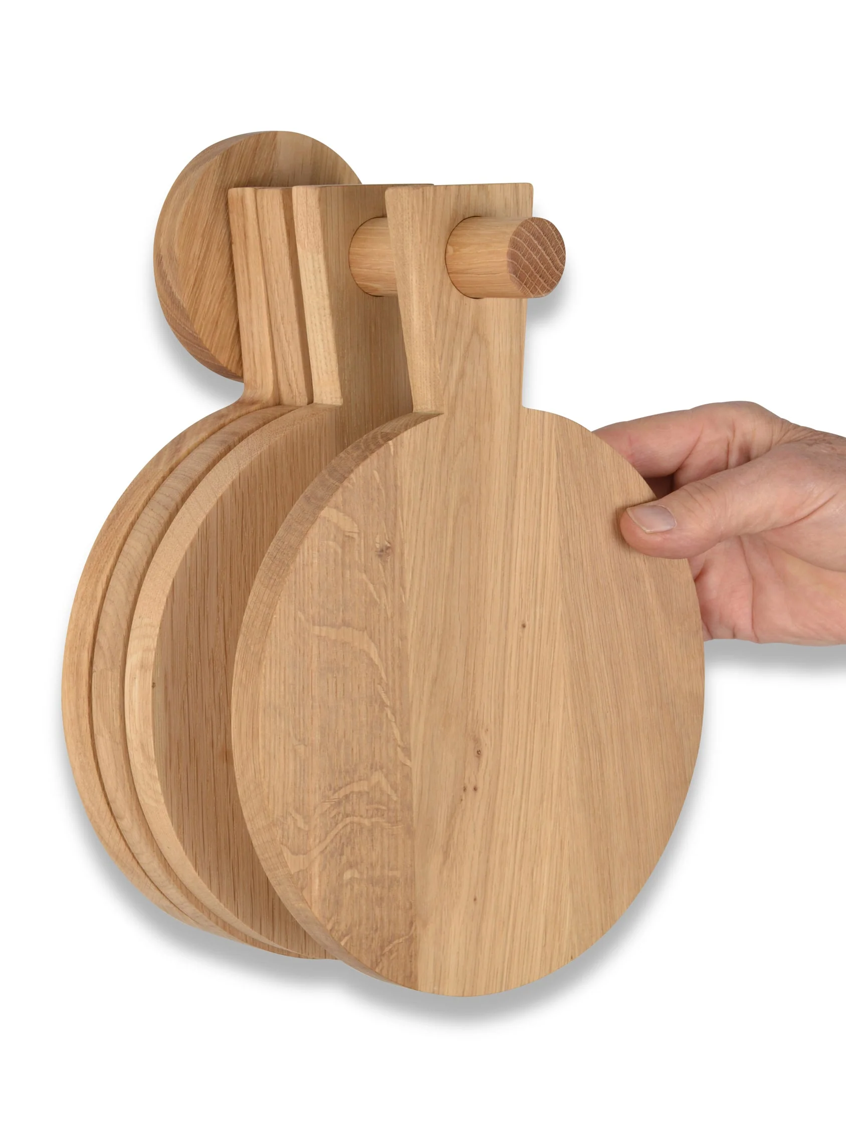 Schneidbrett-Set PING PONG Eiche massiv mit Aufhängung - Image 3