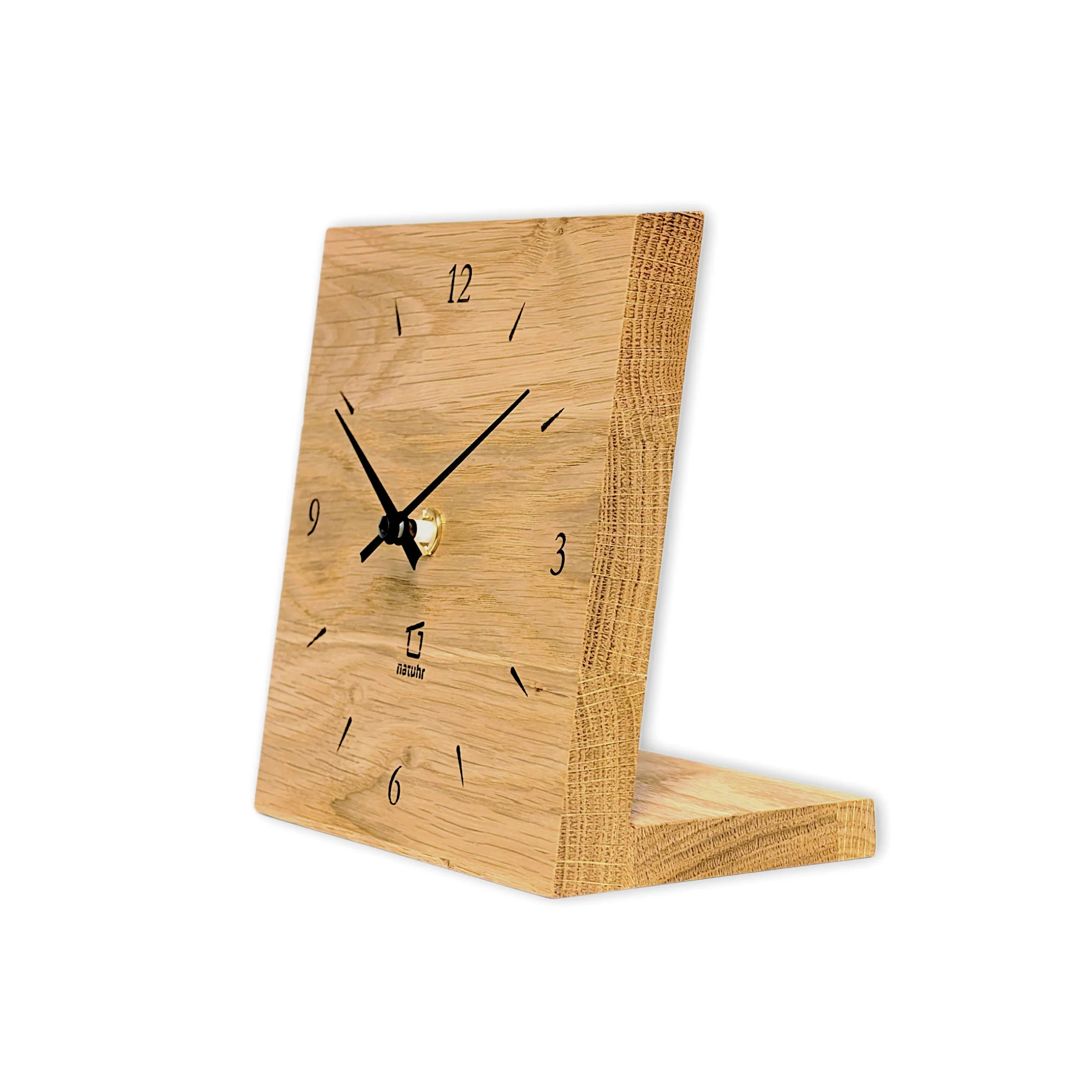 Tischuhr Knick massive Eiche geölt Holz Zifferblatt - Image 3