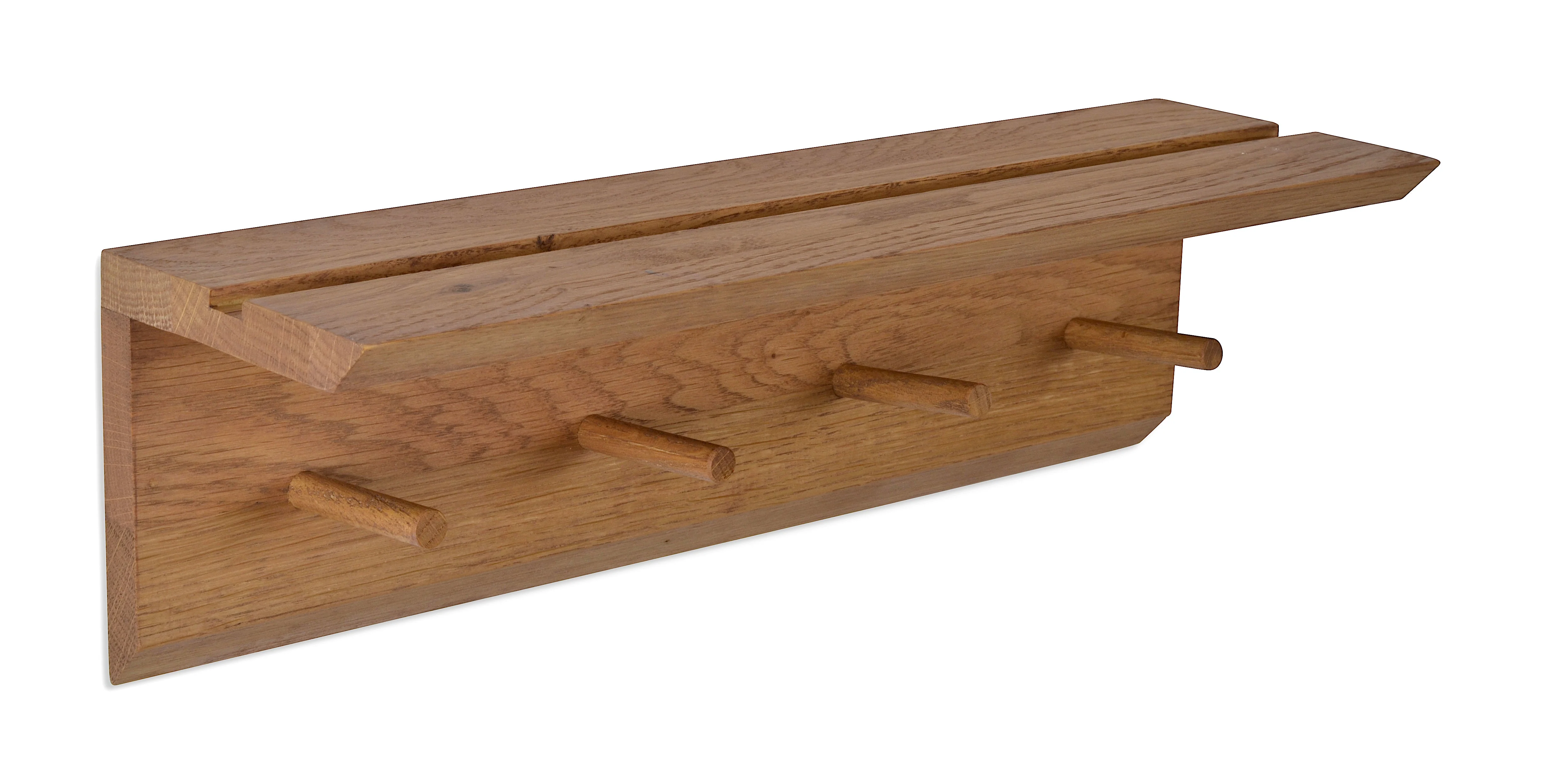 Natuhr Wandgarderobe Rail aus Räuchereiche Buche Ablage kleines Wandregal - Image 15