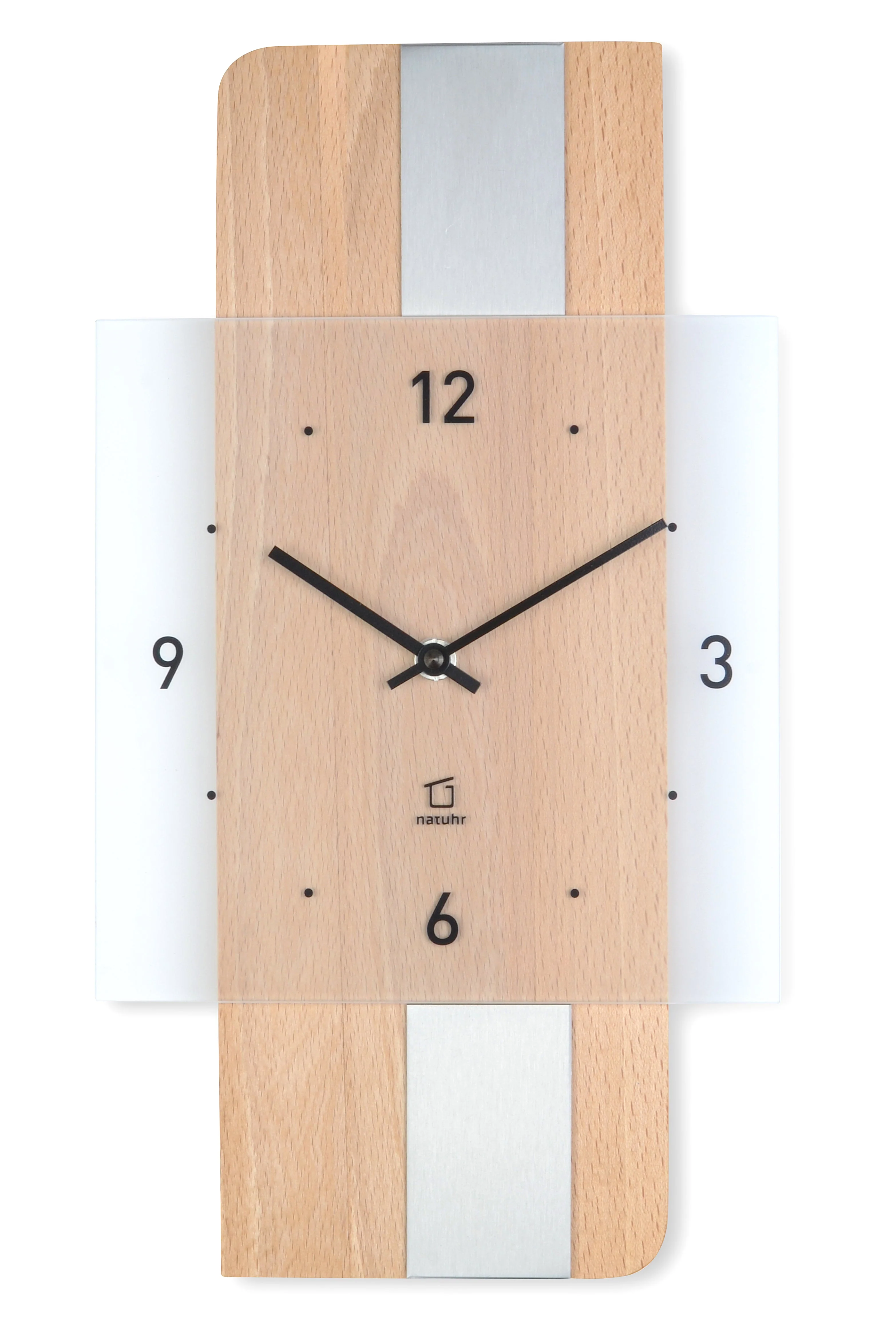 Wanduhr Fusion Natuhr massives Holz mit Metall-Elementen - Image 16