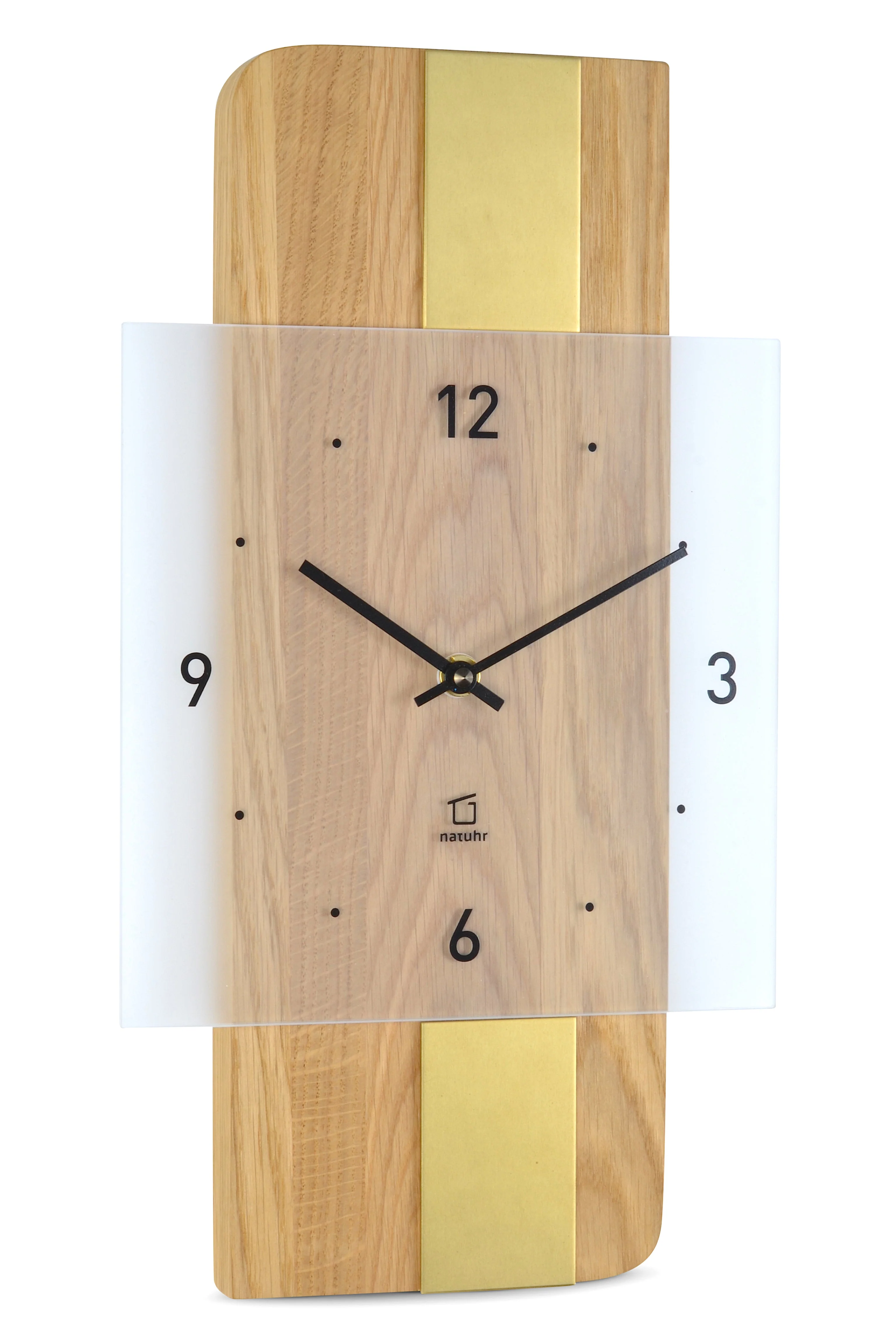 Wanduhr Fusion Natuhr massives Holz mit Metall-Elementen - Image 5