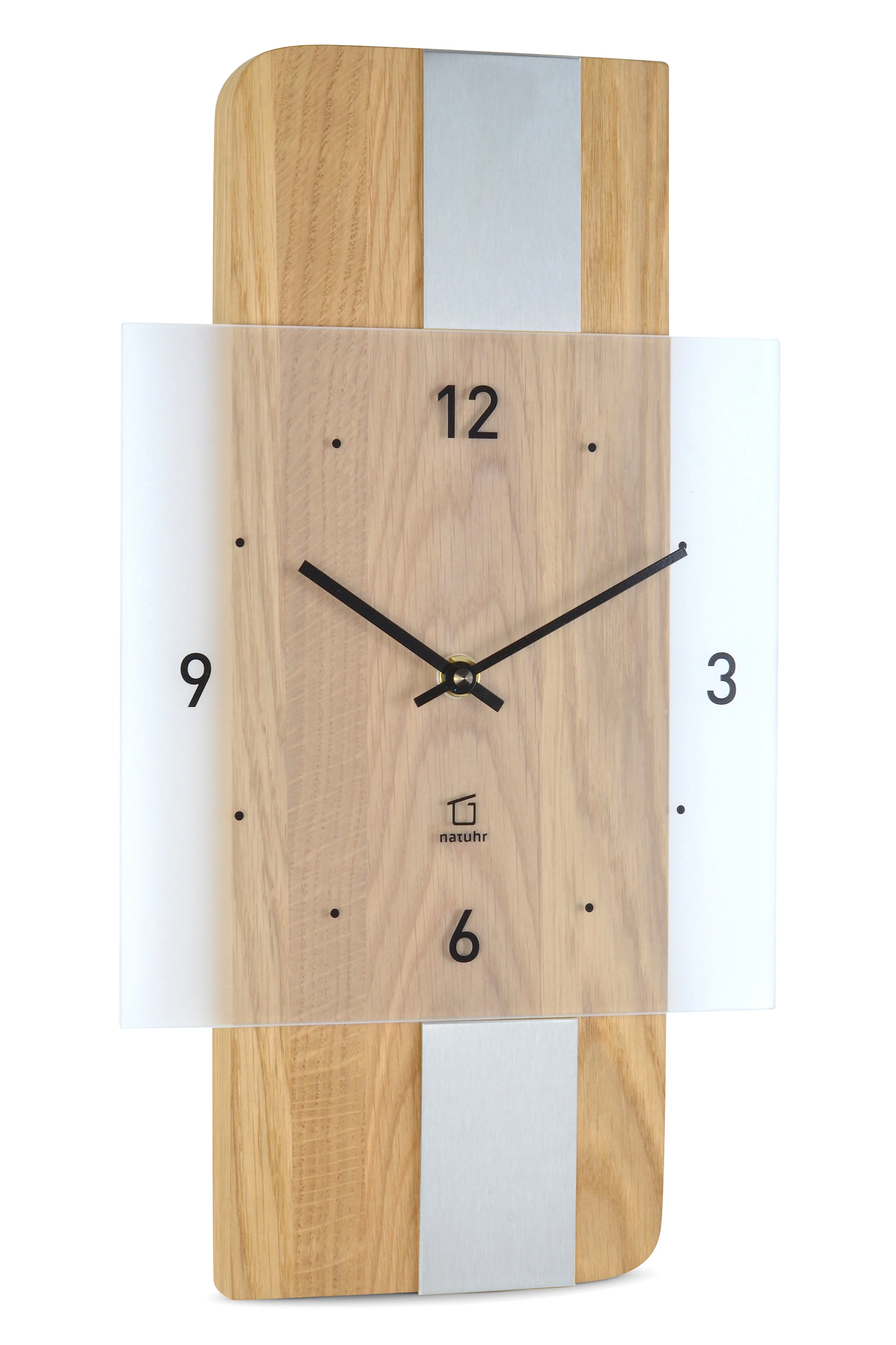 Wanduhr Fusion Natuhr massives Holz mit Metall-Elementen - Image 7