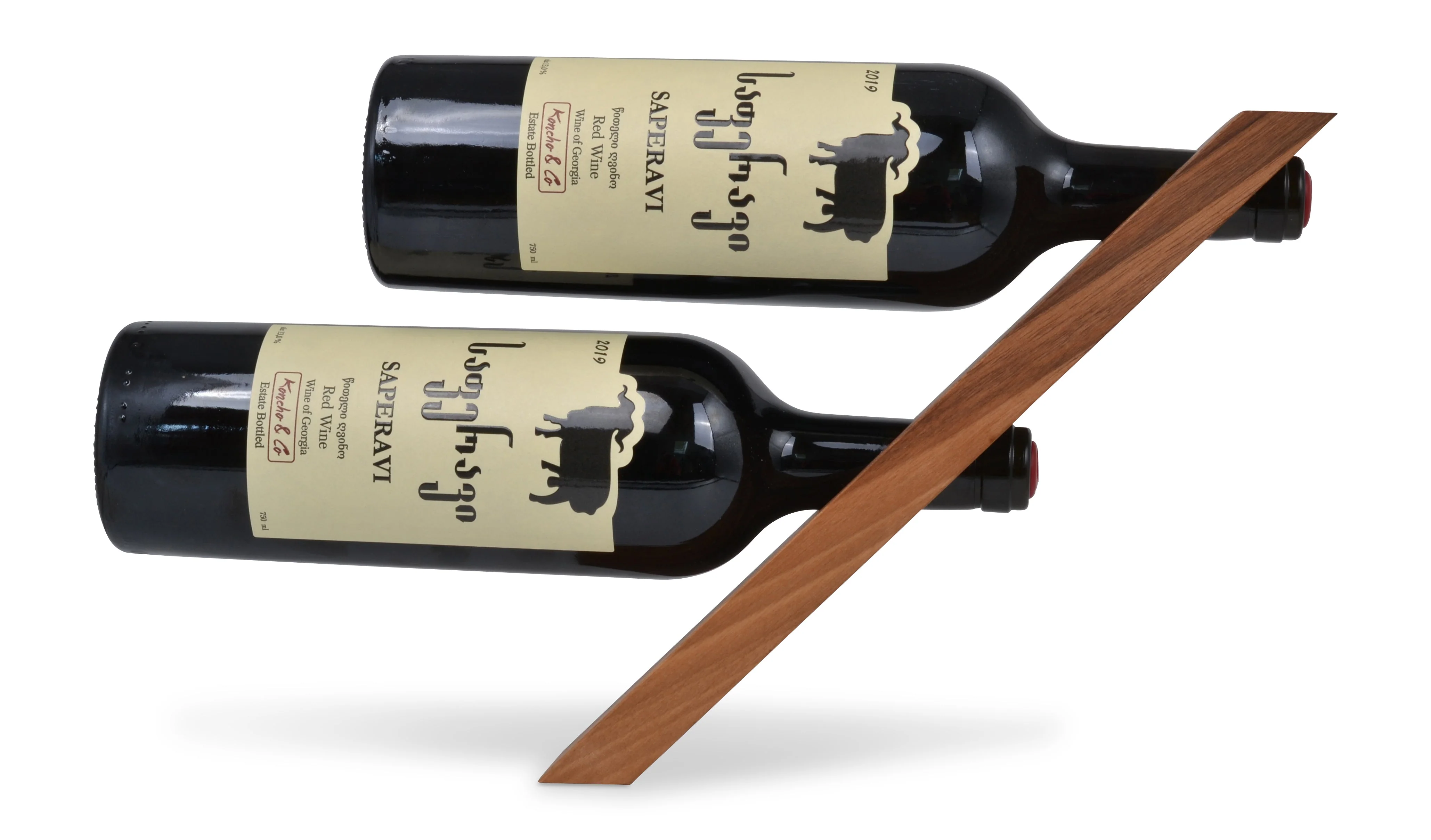 Natuhr Weinflaschenhalter Magic - Weinhalter Weinständer Weinregal Holz Wein Aufbewahrung Schwebendes Regal 2 Flaschen - Image 4