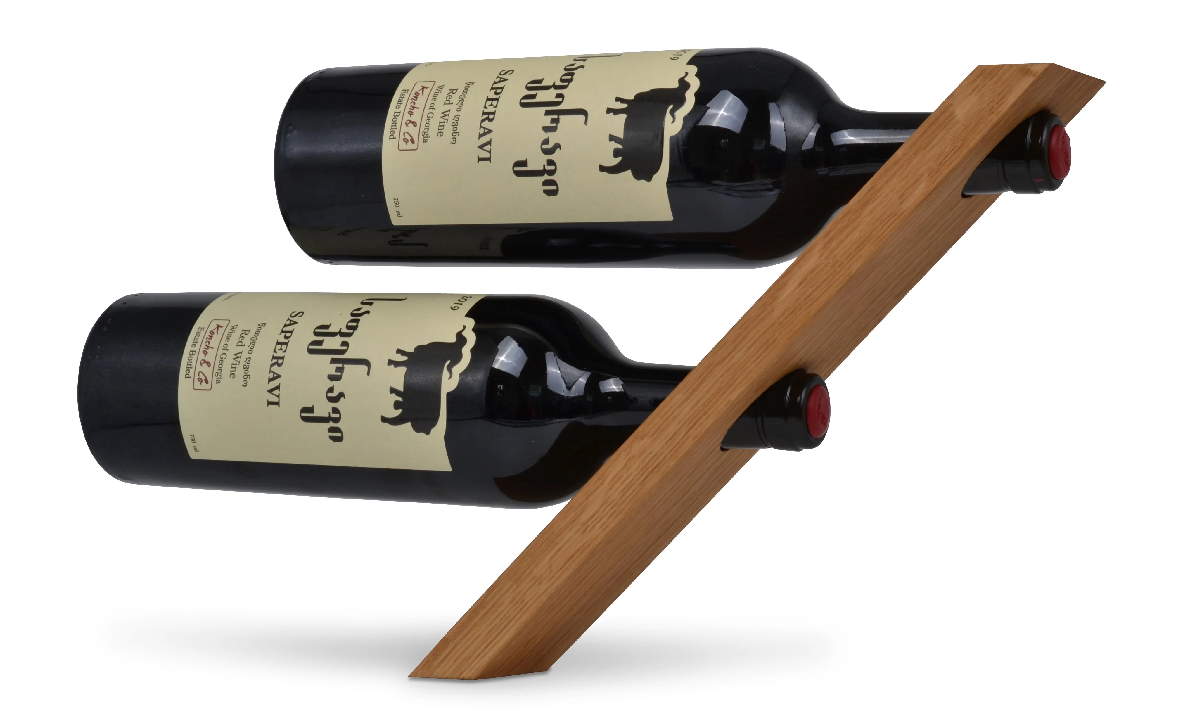 Natuhr Weinflaschenhalter Magic - Weinhalter Weinständer Weinregal Holz Wein Aufbewahrung Schwebendes Regal 2 Flaschen - Image 7