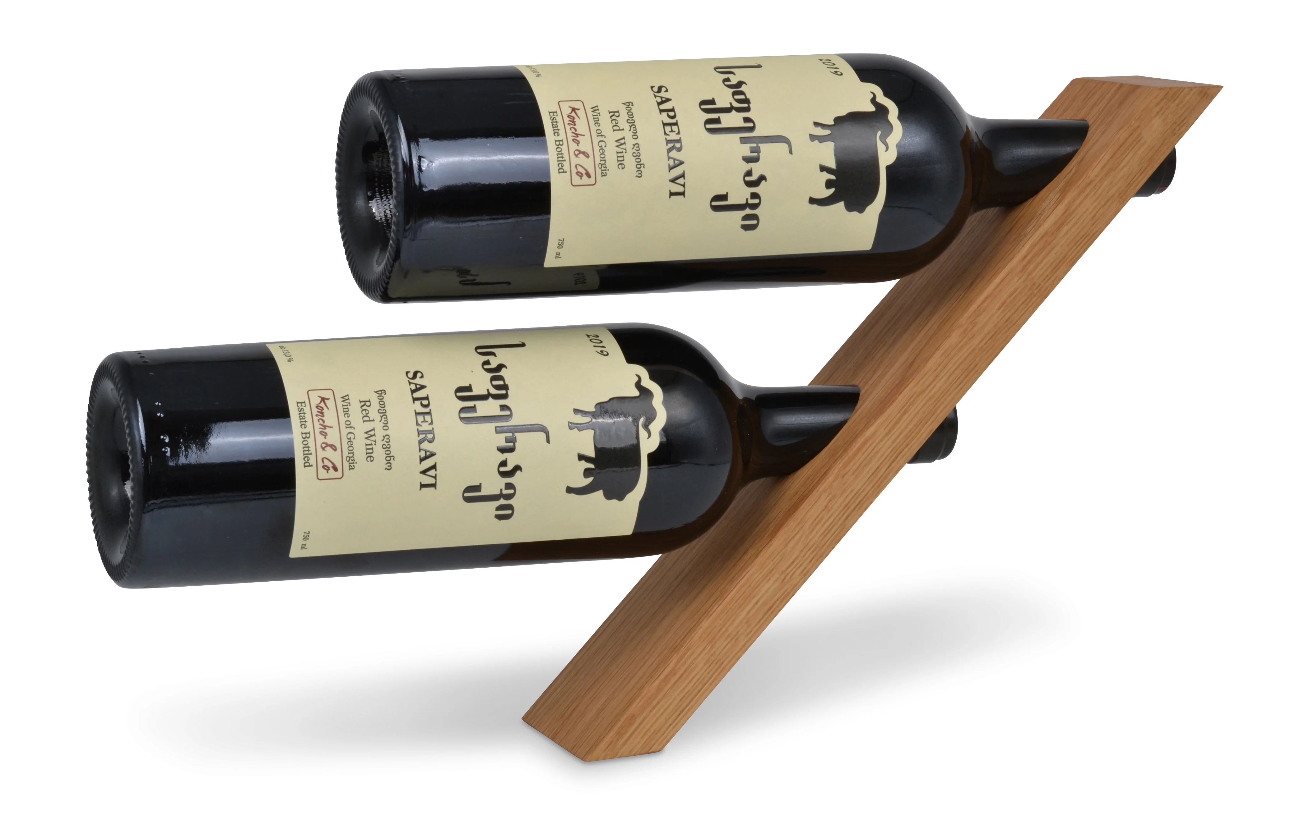 Natuhr Weinflaschenhalter Magic - Weinhalter Weinständer Weinregal Holz Wein Aufbewahrung Schwebendes Regal 2 Flaschen - Image 9